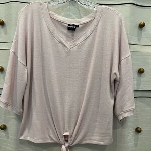 Mono B Women's V-Neck Tie-Front Top Size Small